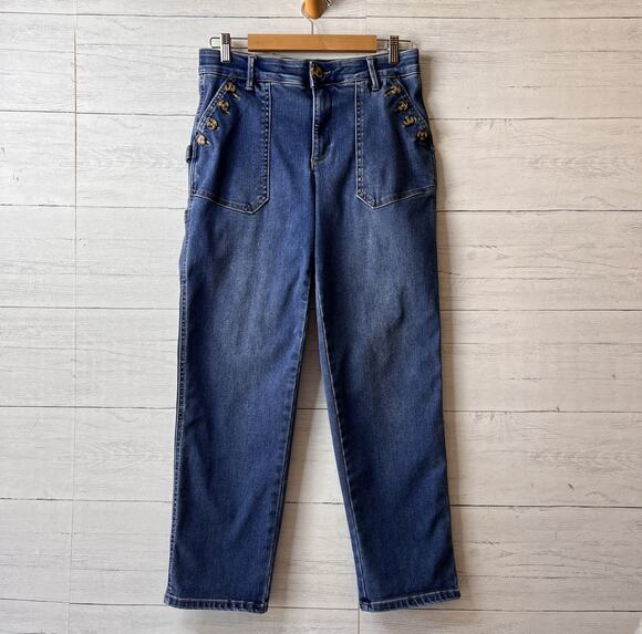 Democracy Denim - Democracy Jeans Womens Size 8 Ab Solution Cargo Patch Pockets Cotton Blend Denim